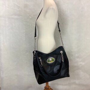 Debbie Brooks Black Nylon & Leather Swirl Crystal Golf Day Shoulder Bag